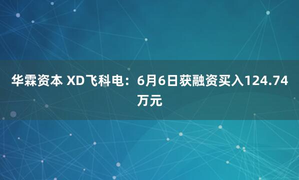 华霖资本 XD飞科电：6月6日获融资买入124.74万元