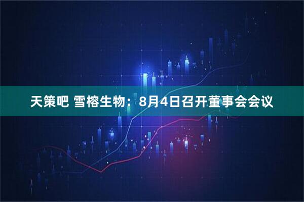 天策吧 雪榕生物：8月4日召开董事会会议