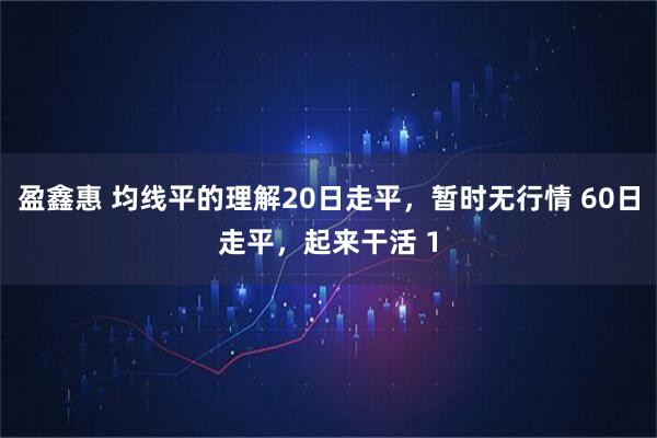 盈鑫惠 均线平的理解20日走平，暂时无行情 60日走平，起来干活 1