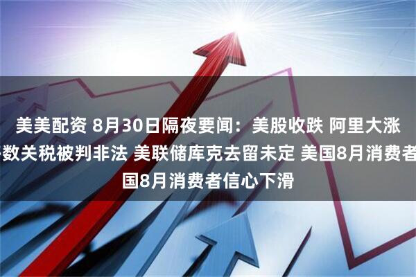 美美配资 8月30日隔夜要闻：美股收跌 阿里大涨 特朗普多数关税被判非法 美联储库克去留未定 美国8月消费者信心下滑