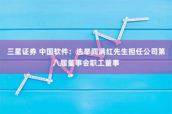 三星证券 中国软件：选举阎满红先生担任公司第八届董事会职工董事