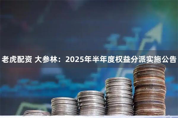 老虎配资 大参林：2025年半年度权益分派实施公告