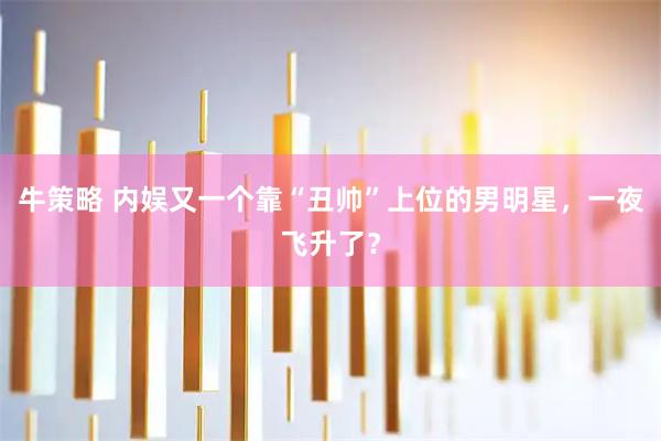 牛策略 内娱又一个靠“丑帅”上位的男明星，一夜飞升了？