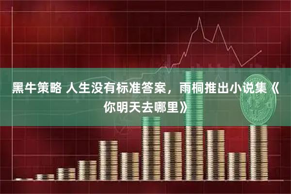 黑牛策略 人生没有标准答案，雨桐推出小说集《你明天去哪里》